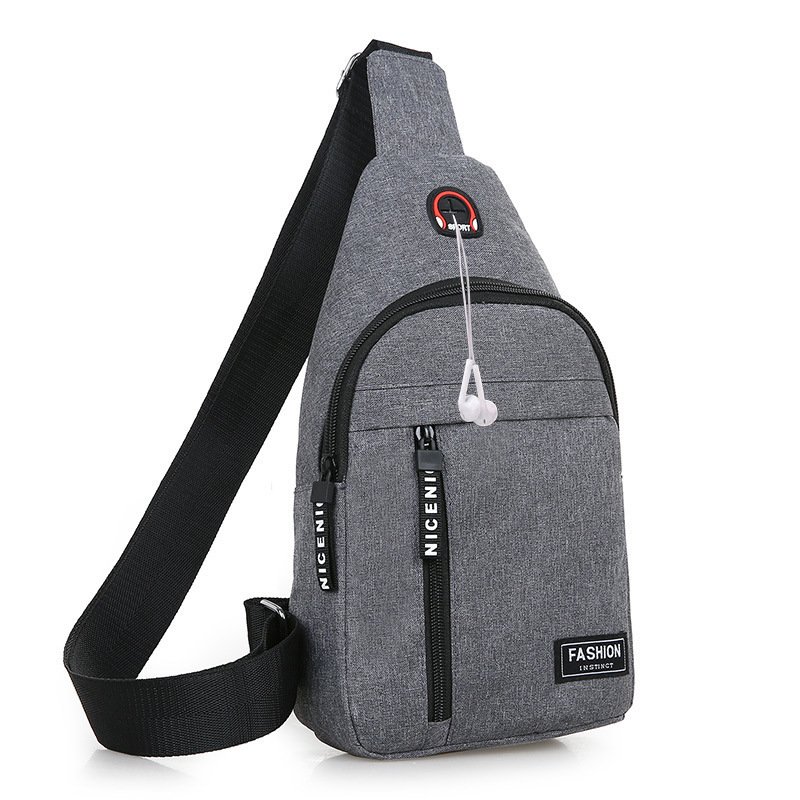 Men's Chest Bag Canvas Leisure Sports Running Messenger Bag