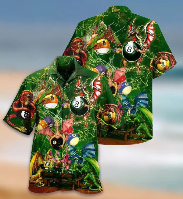 Billiard Hawaiian Shirt Billiard Dragon Aloha Hawaiian Shirt Billiard Ball Aloha Shirt For Men Perfect Gift For Billiard Lovers