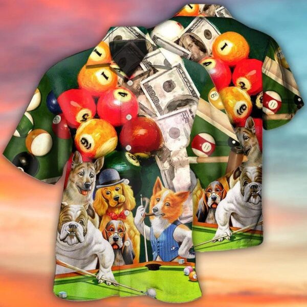 Billiard Hawaiian Shirt Dogs Billiard Aloha Hawaiian Shirt Funny Dog Many Money Aloha Shirt For Men Perfect Gift For Billiard Lovers Dog Lovers