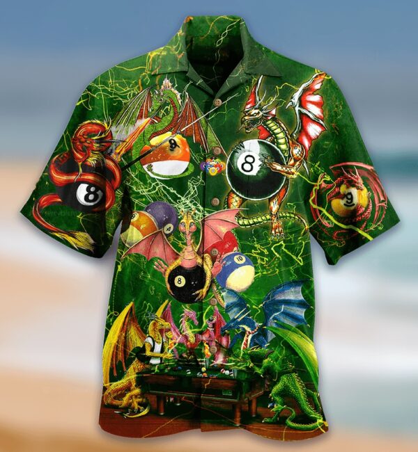 Billiard Hawaiian Shirt Dragon Aloha Hawaiian Shirt For Summer Dragon And Billiard Balls Love Life Cool Hawaiian Shirt For Men Women Dragon Lovers