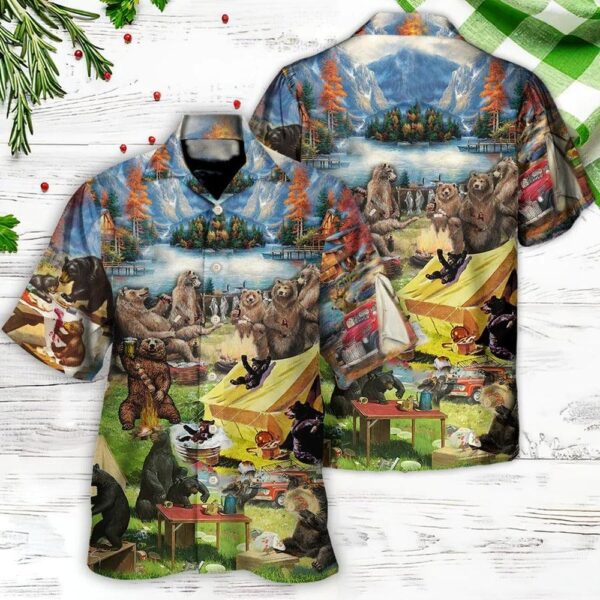 Camping Hawaiian Shirt Camping Naughty Bears Worst Case Scenario Bears Eat Aloha Shirt For Men And Women Perfect Gift For Camping Lovers