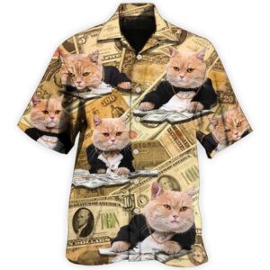 Cat Hawaiian Shirt For Summer Cat Money Vintage Style Best Colorful Cool Cat Hawaiian Shirts Outfit For Men Women Friend Team Cat Lovers