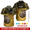Customized Name Text Darts Hawaiian Shirt Thunder Lightning Dartboard Personalized Darts Hawaiian Shirts Gift For Darts Lovers Darts Players Uniforms