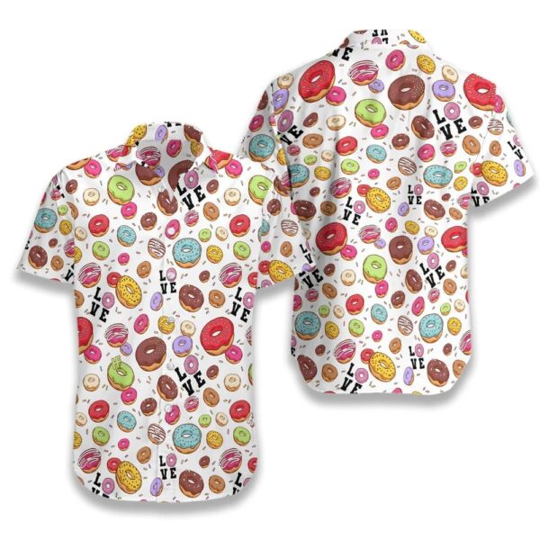 Donut Hawaiian Shirt I Love Donut White Hawaiian Shirt Funny Donut Aloha Shirt Food Hawaiian Shirt Gift For Men Women Friends Family Husband