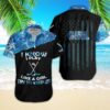 Golf Hawaiian Shirt I Know I Play Like A Hockey Girl Golf Black And Blue Aloha Hawaiian Shirts For Men and Women Gift For Golfer Friend Family